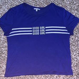 Blue Charlotte Russe good girl stripped shirt